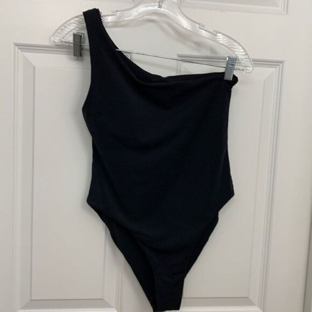Size small black one shoulder one piece swimsuit